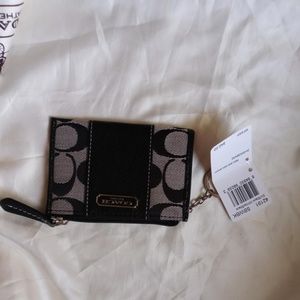 Black/Silver Hardware Pen Signature Mini Skinny Wallet